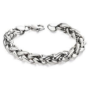 Fred Bennett Stainless Steel Plaited Chain Necklace - Rocheres Jewellers