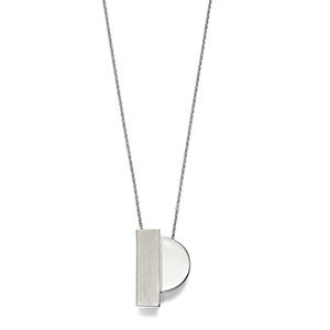 Fiorelli Silver Textured Bar & Circle Pendant