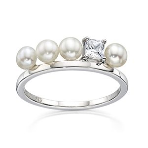 Fiorelli Silver, Pearl & CZ Ring